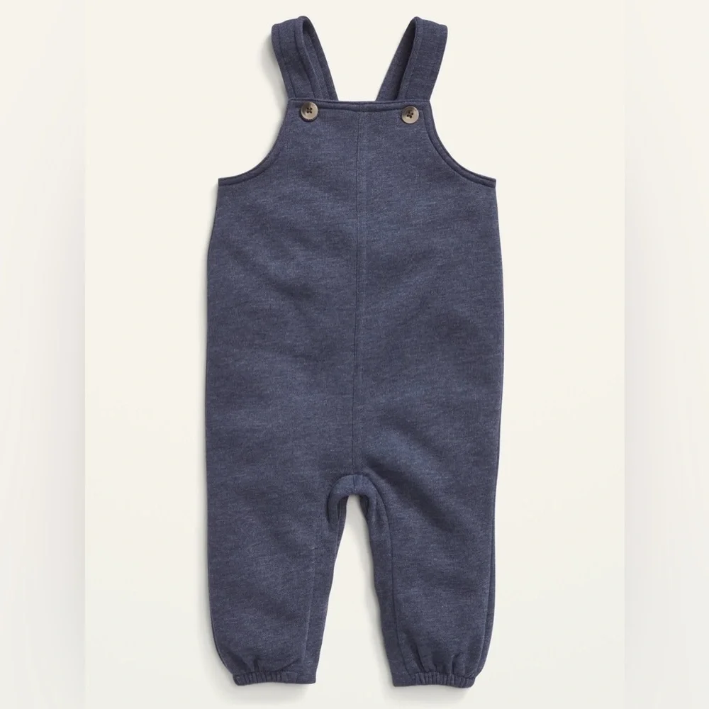 Old Navy Baby Fleece Overalls Navy Blue Unisex 0-3M